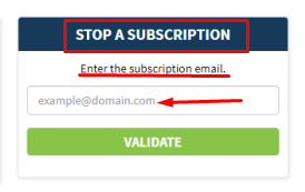 Form to stop a Luomedia subscription