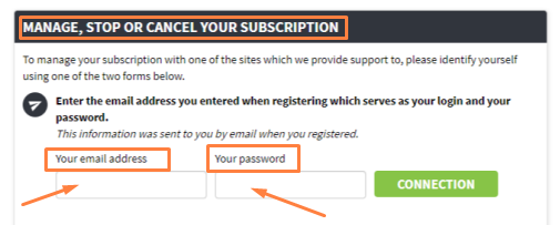 Log in with email and password