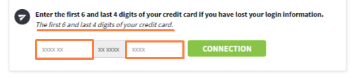 Log in with credit card