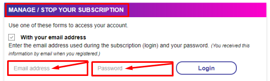 Log in with a password and email