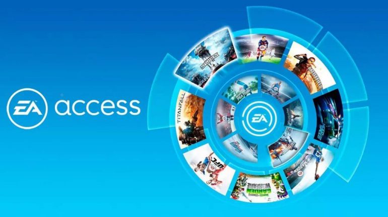 Image of a EA Access logo with images of games